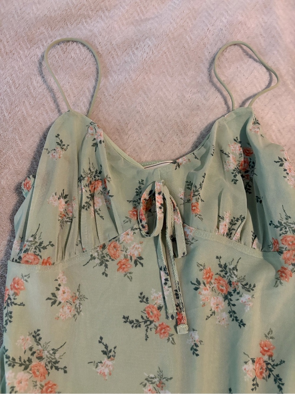 Mint Floral Maxi Slip Dress - Picture 2 of 4
